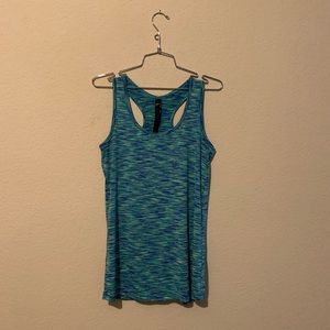 Blue/Green Racerback Workout Tank Top